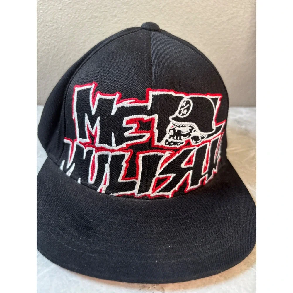 Metal Mulisha Flexfit Hat Black Red Embroidered Logo Skull Cap L-XL